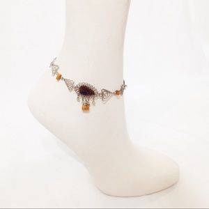 Ankle Bracelet, Handmade Peru, Stone Boho Anklet